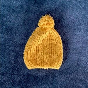 Mustard yellow winter beanie hat